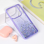 Maska / futrola Frame Glitter za Xiaomi Redmi Note 14 5G ljubicasta.