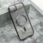 Maska / futrola providna ELEGANT MAGSAFE za iPhone 15 Plus ljubicasta (MS).