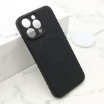 Maska / futrola VELVET TOUCH MagSafe za iPhone 15 Pro Max (6.7) crna (MS).