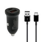 Auto punjac 30W USB-A + Type-C ulaz sa USB-A na Type-C kablom sivi (MS).