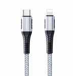 Data kabl KONFULON DC35 PD 20W Super Fast Charge Type C na lighting sivi 1m.