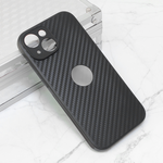 Maska / futrola Carbon fiber za iPhone 15 crna (sa otvorom za logo).