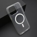 Maska / futrola COLOR FRAME MagSafe za iPhone 15 Pro Max (6.7) srebrna (providna) (MS).