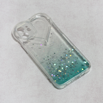 Maska / futrola Heart Glitter za iPhone 12 6.1 mint.