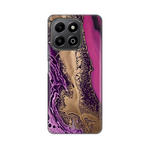 Silikonska maska / futrola print za Huawei Honor X6b Purple Gold Marble.
