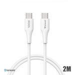 Data kabl Teracell Plus 100W PD Type C na Type C beli 2m.