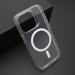 Maska / futrola COLOR FRAME MagSafe za iPhone 15 Pro (6.1) srebrna (providna) (MS).