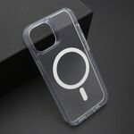 Maska / futrola COLOR FRAME MagSafe za iPhone 14 (6.1) srebrna (providna) (MS).
