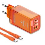 Kucni punjac MOXOM LX-HC824 60W PD Type C na Type C narandzasti (MS).