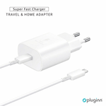 Kucni Punjac Pluginn AJ-25 KP-614C PD Fast 25W za Samsung sa PD Type C kablom CE beli.