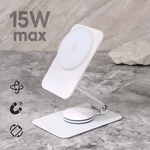 Kucni punjac Wireless 15W rotirajuci beli.