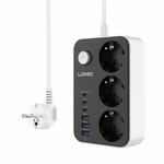 Produzni kabl LDNIO SE3631C 3 uticnice 3xUSB 3xPD beli 2m.