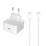 Kucni punjac za iPhone 17/AIR/17 Pro/17 Pro Max Type C na Type C 40W HQ belo (MS).