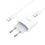 Kucni punjac Superior CO-DC55 Fast PD 20W 3A Type-C na Type-C beli (MS).