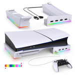 iPega PG-P5S021 horizontalni multifunkcionalni Drzač za PS5 slim/PRO RGB beli.