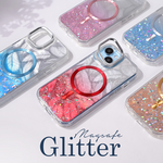 Maska / futrola Magsafe Glitter za iPhone 15 6.1 plava.