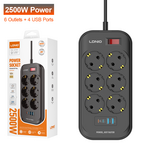 Produzni kabl LDNIO SE6403C 6 uticnica 2X USB,2X PD 2m crni.