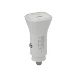 Auto punjac 25W Type-C ulaz bez kabla beli (MS).