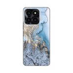 Silikonska maska / futrola print za Huawei Honor X6a Blue Gold Marble.