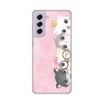 Silikonska maska / futrola print ultra tanka za Samsung G990 Galaxy S21 FE Pink Cats.