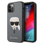 Maska / futrola Karl Lagerfeld Hc PU Saffiano Head za iPhone 12/12 Pro 6.1 srebrna (KLHCP12MSAKHSL).