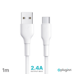 Data Kabl Pluginn PI-APD 2.4A USB na Type C beli 1m.