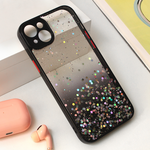 Maska / futrola Frame Glitter za iPhone 15 Plus crna.