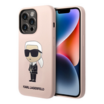 Maska / futrola Karl Lagerfeld Hc Silicone NFT Ikonik za iPhone 15 Pro 6.1 roze (KLHCP15LSNIKBCP).