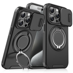 Maska / futrola CamShield Ring stand za iPhone 15 Pro Max 6.7 crna.
