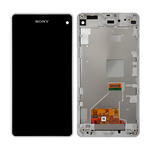LCD displej za Sony Xperia Z1 compact/D5503+touch screen crni+frame beli.