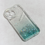 Maska / futrola Heart Glitter za iPhone 13 Pro mint.