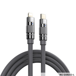 Data kabl REMAX Wefon 20W Zinc-Alloy Elastic with Light RC-C053 (type C-Lightning) siva.