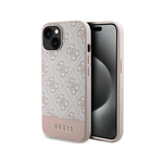 Maska / futrola Guess Hc PC/TPU 4G Bottom Stripe za iPhone 15 roze (GUHCP15SG4GLPI).