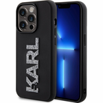 Maska / futrola Karl Lagerfeld Hc 3D Logo Glitter za iPhone 15 Pro 6.1 crna (KLHCP15L3DMBKCK).