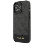 Maska / futrola Guess Hc PC/TPU 4G Pu Bottom Stripe za iPhone 15 Pro 6.1 siva (GUHCP15LG4GLGR).