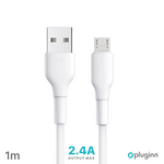 Data Kabl Pluginn PI-AmB 2.4A USB na micro USB beli 1m.