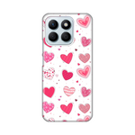 Silikonska maska / futrola print ultra tanka za Huawei Honor X8b Pink Hearts.