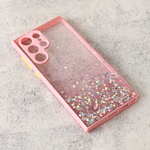 Maska / futrola Frame Glitter za Samsung G908B Galaxy S22 Ultra roze.