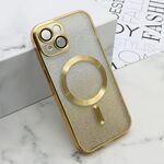 Maska / futrola GLITTER MAGSAFE za iPhone 15 zlatna (MS).