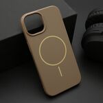 Maska / futrola JELLY MagSafe za iPhone 15 tamno zlatna (MS).