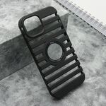 Maska / futrola LINES LOGO CUT za iPhone 15 crna (MS).