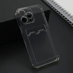 Maska / futrola providna CARD POCKET za iPhone 15 Pro Max (6.7) siva (MS).