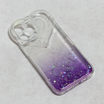 Maska / futrola Heart Glitter za iPhone 13 Pro ljubicasta.