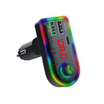 FM transmiter F8 USB, PD, TF, Bluetooth 5.0, Type C, RGB, 12-24V, slušalice crni.