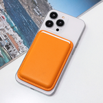 Maska / futrola Leather Magsafe Pocket za iPhone 14 narandzasta.