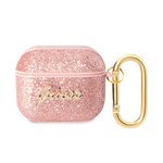Maska / futrola Guess za Airpods 3 PU Glitter Flake pink (GUA3HGGSHP).