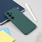 Silikonska maska / futrola Teracell Giulietta Magsafe za Samsung S931 Galaxy S25 tamno zelena.