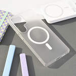 Maska / futrola Magsafe mat PC za Samsung S938 Galaxy S25 Ultra bela.