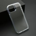Maska / futrola COLOR frame za iPhone 15 srebrna (providna) (MS).