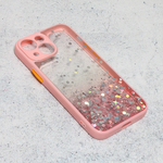 Maska / futrola Frame Glitter za iPhone 13 Mini roze.